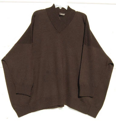 SALE! NEW Eskandar Dark Brown Mid Wieght Handloomed Merino 30" Long Sweater O/S - Image 1 of 3