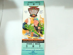 1997 Indy 500 ticket featuring buddy Lazier 1996 winner ,(**) - Picture 1 of 3
