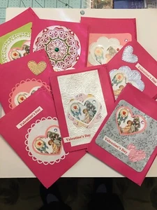 Valentine's Day Handmade Greeting Cards, Invitations W / Envelopes - Picture 1 of 4
