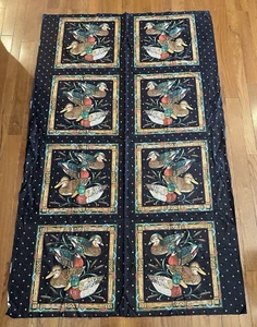 Mallard Ducks & Cat Tails Pillow 8 Panel Quilt Squares by Springmaid 44"x70” - Picture 1 of 9
