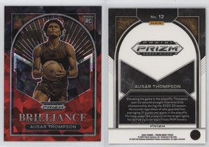 2023-24 Panini Prizm Draft Picks Brilliance Red Ice Ausar Thompson #12 Rookie RC