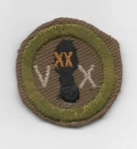 Insignia de mérito de senderismo, tipo C bronceado estrecho prensado (1938-46), muy usada - Imagen 1 de 1