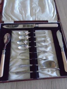 Boxed cutlery silver plate mixed set breakfast picnic afternoon tea set - Picture 1 of 7