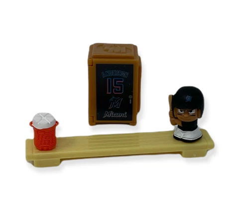 TeenyMates MLB Series 8 Marlins #15 Brian Anderson Figure Locker Bench Jug Set Cover