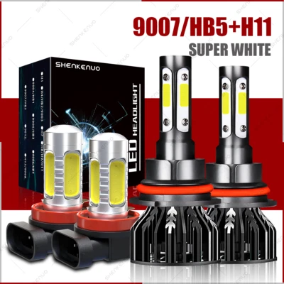 4x Combo 9007 H11 Faro LED Antiniebla 6000K Blanco Para Suzuki SX4 2007-2013 Foto 1 de 4
