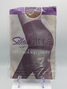 (4) Silkies ULTRA SOFT DIMENSIONS Control Top Pantyhose Med Beige & Off Black