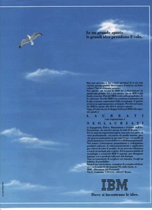 IBM Software Vintage Pubblicità 1990 Werbung Italian Magazine Advertising 30x23 - Imagen 1 de 1