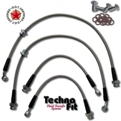 For17-21 Honda Civic Hatchback Front Rear Techna-Fit Stainless Steel Brake Lines - Image 1 of 3