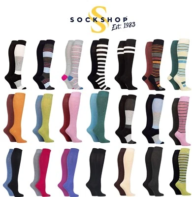 Knee High Socks Womens Bamboo with Smooth Toe Seams, 2 Pair Pack, 4-8 - SOCKSHOP - Image 1 of 4