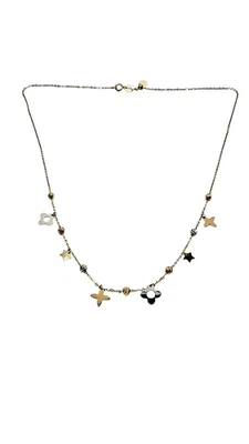 18K Tri-Tone Gold Clover Shaped Adjustable Station Necklace 17 in - Image 1 of 4