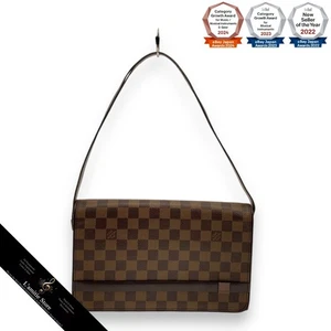 Louis Vuitton Tribeca N51160 Damier Ebene PVC Brown Bag Used - Picture 1 of 6