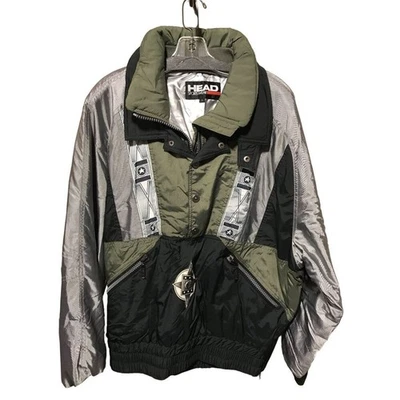 Vintage Head Taupe Silver Black Pull Over Jacket - Image 1 of 4