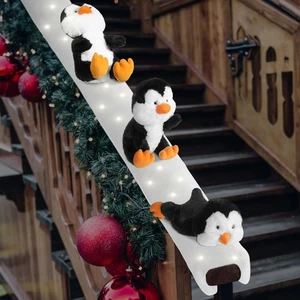 Juego de 3 decoración navideña de escalera de pingüino de Navidad, pingüino deslizante de Navidad Sno... - Imagen 1 de 5