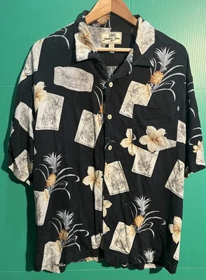 Jamaica Jaxx Men's Shirt Large 100% Silk Tropical Island Camp Button Up Clean - Image 1 of 4
