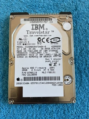 Apple IBM HDD 2.5 IDE 20GB ( 100% health ) - Image 1 of 4