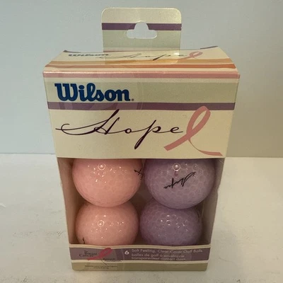Wilson Hope PELOTAS DE GOLF 3 Rosa, 3 Púrpura NUEVO Cubierta Transparente Investigación del Cáncer de Mama Nuevo Foto 1 de 4