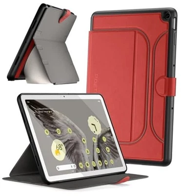  Funda con soporte tipo folio magnético Explorer diseñada para tableta Google Pixel rojo oscuro Foto 1 de 4