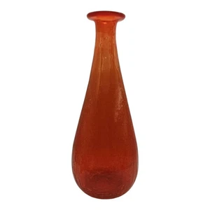 Orange Art Crackle Glas Vase Karaffe - Bild 1 von 7