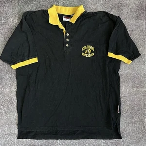 Men's Vintage 90's Pro Edge Colorado Buffaloes CU Buffs Black Polo Shirt Sz L - Picture 1 of 3