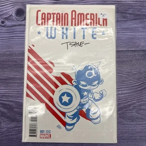 Cómic Marvel Comics 001 Edición Variante Capitán América Blanco Firmado OFERTA- - Imagen 1 de 5