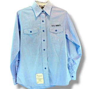 DSCP Quarterdeck Collection U.S. Navy Women's Utility Work Shirt 34(S)-32SL Blue - Picture 1 of 10