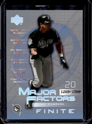 2003 Upper Deck Finite Miguel Cabrera Major Factors #/1599 Foto 1 de 2