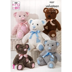 Osos de peluche con patrón King Cole tejidos en terciopelo 9207 - Imagen 1 de 2