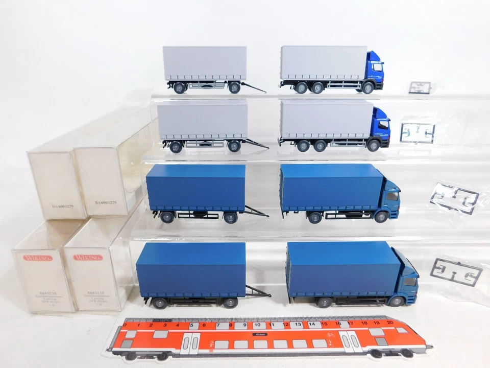 4X Wiking H0 1:87 Camion MB: 564 01 38 + B 6 600 0279 S.G./Mint+Box #CZ127-0,5 - Immagine 1 di 4