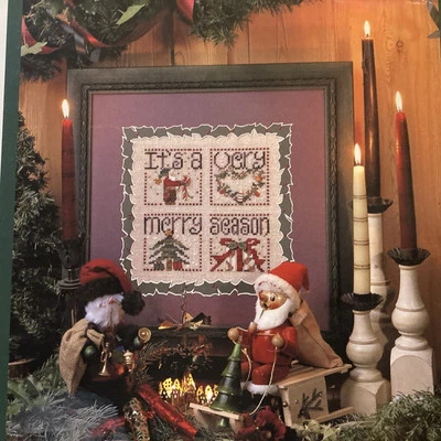 Vtg Rare Shepherd's BUSH Printworks A MERRY SEASON 2001 Cross St. pattern - Image 1 of 3