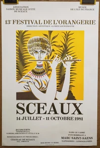 Affiche originale ancienne 1991 13e Festival de L'orangerie à Sceaux /RS585 - Picture 1 of 2