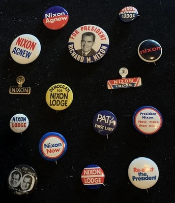 (14) RICHARD M. NIXON lot - presidential political campaign buttons / pins - Image 1 of 2