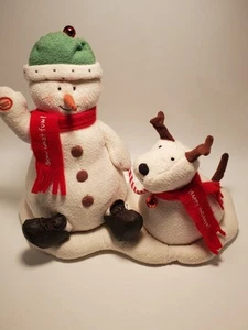 Hallmark animierte singende Schneemänner "Jingle Pals" 2004 Schneemann & Hund funktioniert super! - Bild 1 von 9