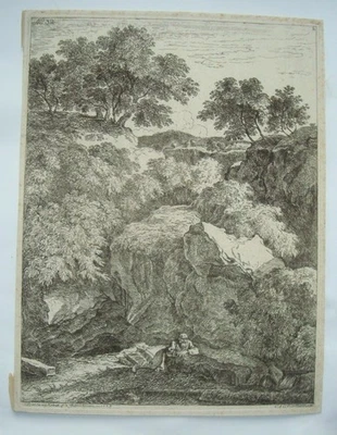 Franz Kobell Moses mit den Gesetzestafeln  wunderschöne Radierung um  1775 - Bild 1 von 2