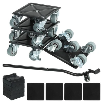 Möbelroller, schwere Möbelroller mit 5 x 360°drehbaren Rädern und Möbelheber-Set - Bild 1 von 4