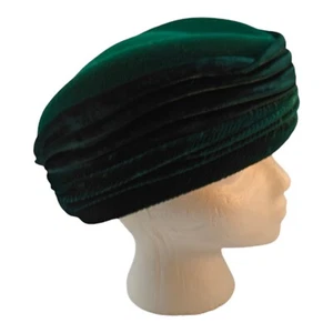 Vintage 1960 Adolfo II W Bollman Co Damen 100% Wolle Mütze Turban Grün - Bild 1 von 8