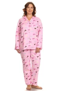 PB COUTURE Women Pink Horses Pajamas 100% Cotton Poplin - Picture 1 of 5