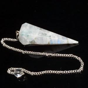 30-40 MM Long Natural White Moonstone Dowsing Pendulum Healing Stone Crystal - Picture 1 of 5