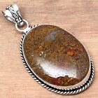 925 Silver Rain Forest Jasper Gemstone Mother's Day Gifted Jewelry Pendants 2"