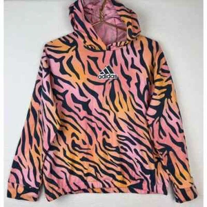 ADIDAS Youth Girls Colorful Pink Animal print hoodie NWT size S - Picture 1 of 7
