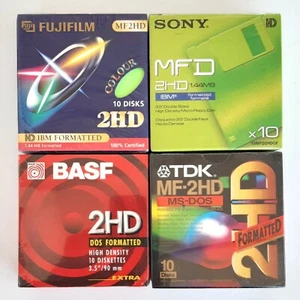 Floppy Disk MF 2HD da 10 Unità Fuji Sony Basf Tdk - 4 Scatole Sigillate LUG - Photo 1/4