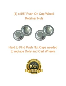 4 Pack 5/8", Push On Pal Cap Nuts - Roller Shafts - Axle Caps - Wheel Retainer - Picture 1 of 7