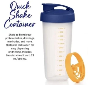Contenedor de medición de agitación rápida Tupperware con licuadora azul 23 oz NUEVO - Imagen 1 de 1