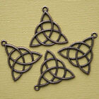 5 Celtic Knot Charms Bronze Tone 2 Sided Simple yet Classic - BC544