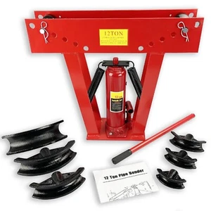 PIEGATUBI IDRAULICA 12T 6 MATRICI 43KG STRUTTURA MASSICCIA METALLO GARAGE OFF - Imagen 1 de 13