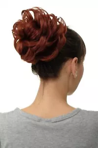 Hairpiece Hair Rose Bun Bushy Volume Braid Rust Brown Q840-35 - Picture 1 of 4