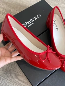 Repetto CENDRILLON Round Bow Ballet Women's Shoes with Flat Heels Patent Leather - Picture 1 of 34