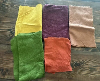 Wool Felt Pure Fabric Pieces Harvest Fall Colors ~ Already Washed ~ Great Price! - Image 1 of 4