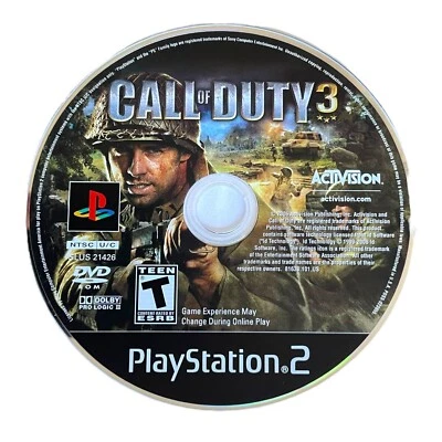 Call of Duty 3 (PlayStation 2 PS2) Disc Only Tested Works - Image 1 of 2
