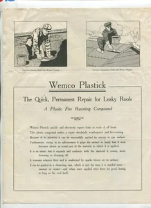 Illustrated Advertising Flyer WEMCO PLASTICK Wemlinger Co roof repair sheathing - Picture 1 of 2