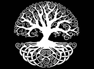 Celtic Knot Tree of Life 2 pcs 4 Inch White Fused Glass Decals - Picture 1 of 2